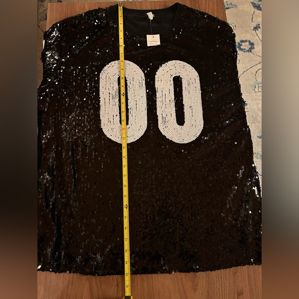 Sequin football 🏈 top, size L, black and white sequins, game day, costume, bling - Picture 7 of 7